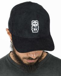 Corduroy Panda Hat (Black)