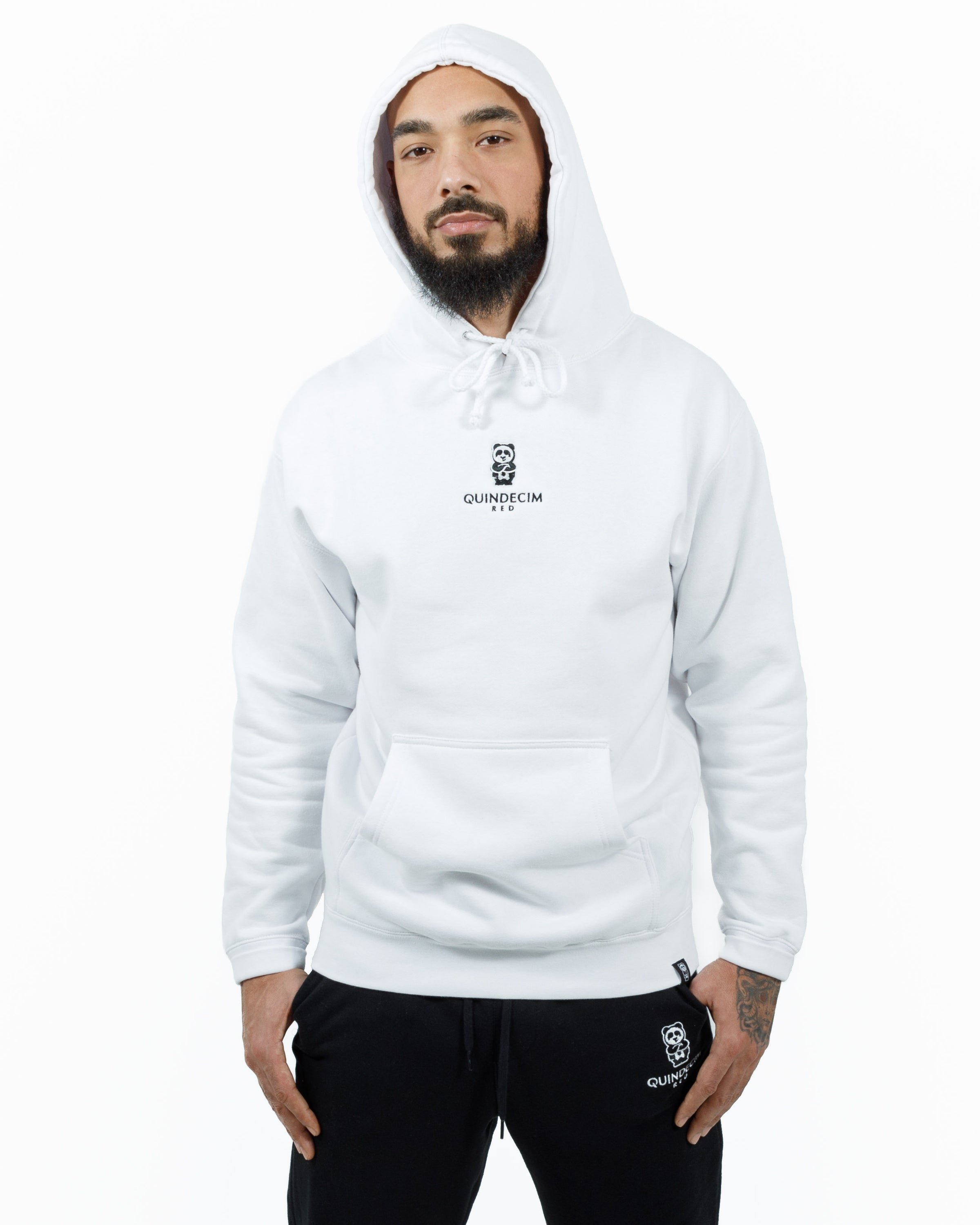 Quindecim Red Pullover Hoodie (White)