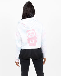 Women's Crop Hood (TyeDye/Pink)