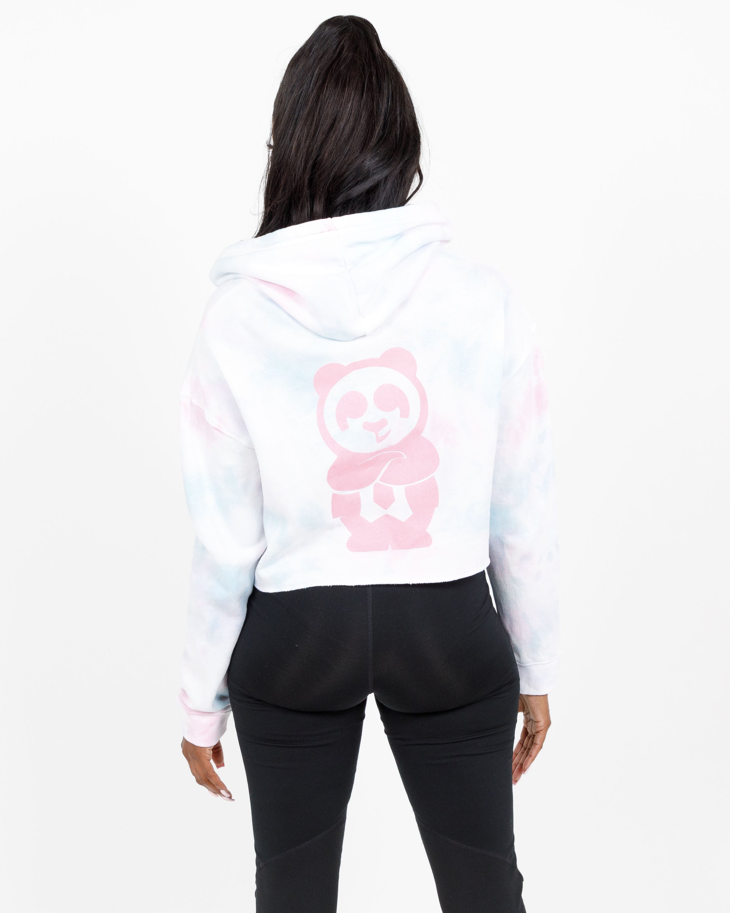 Women's Crop Hood (TyeDye/Pink)
